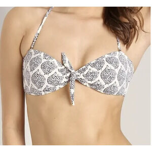 Eberjey Bikini Top Womens Small Batik Print Lola Halter Tie Front Made‎ in USA